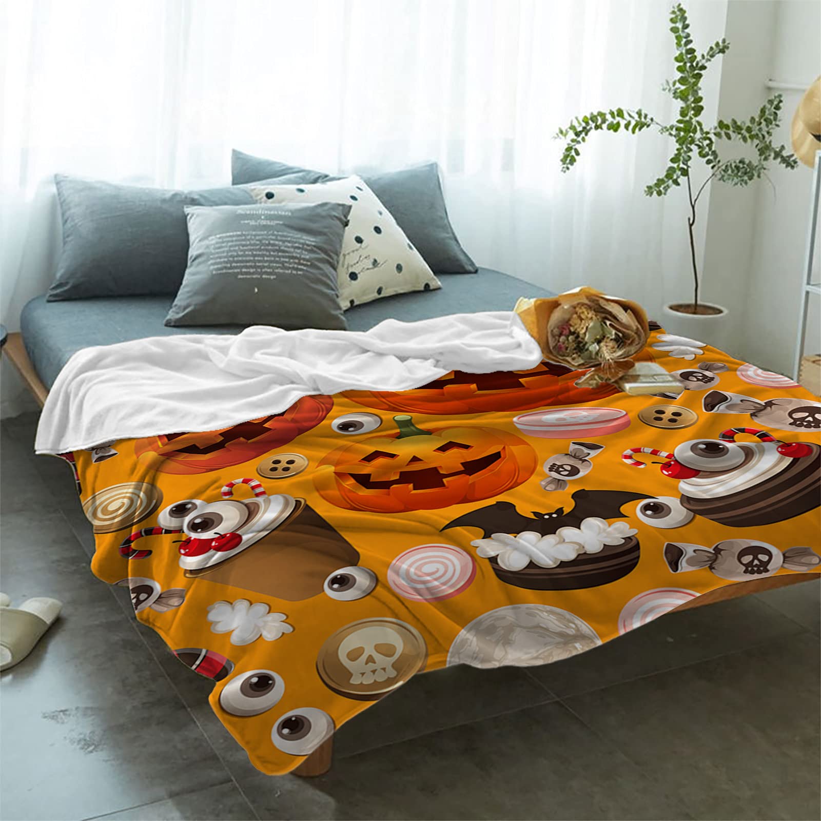 Kürbis-Decke – Flauschige Mikrofaserdecke Für Herbst & Halloween