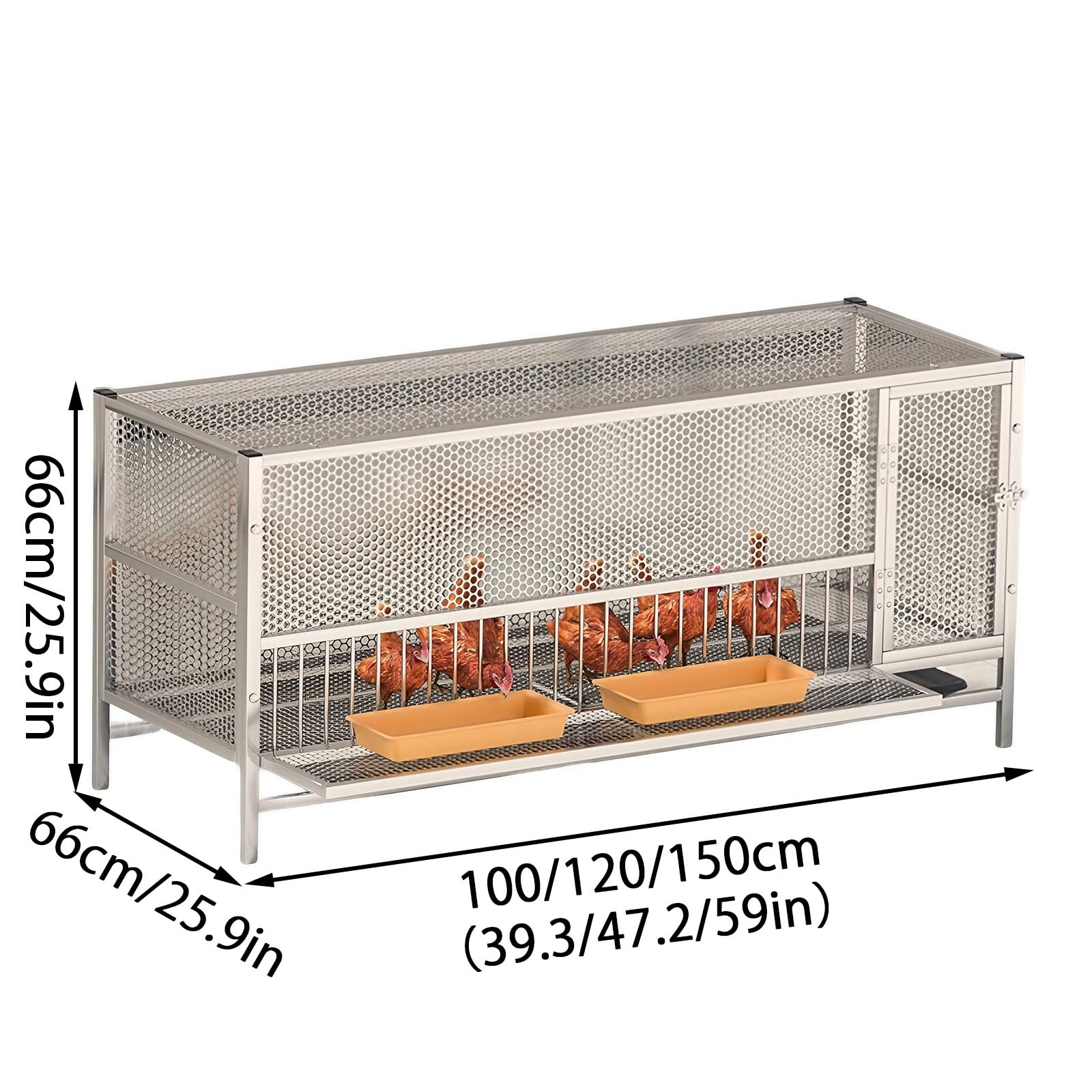 Ponederos para Gallinas, Corral para Gallinas de Corral en Acero Inoxidable, Malla de Alta Densidad Anti-Intrusión contra Comadrejas, Serpientes y Ratones, para Jardín y Granja(100cmx66cm/39.3x
