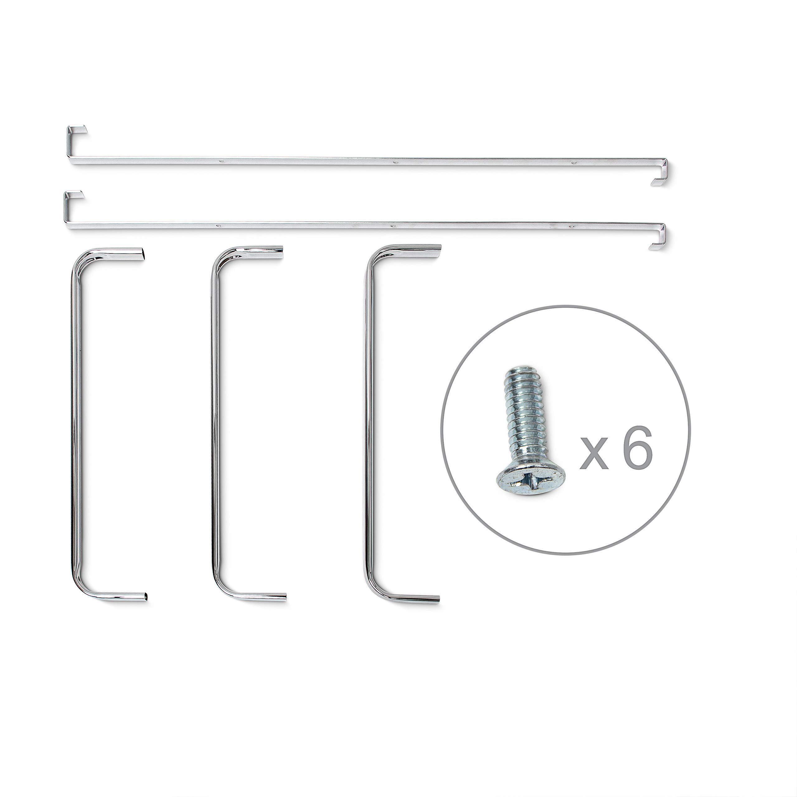 Relaxdays Toallero Puerta, 3 Barras, 85x54x11,5 cm, Colgador Toallas, sin Taladrar, 2 Ganchos, Baño y Cocina, Plateado