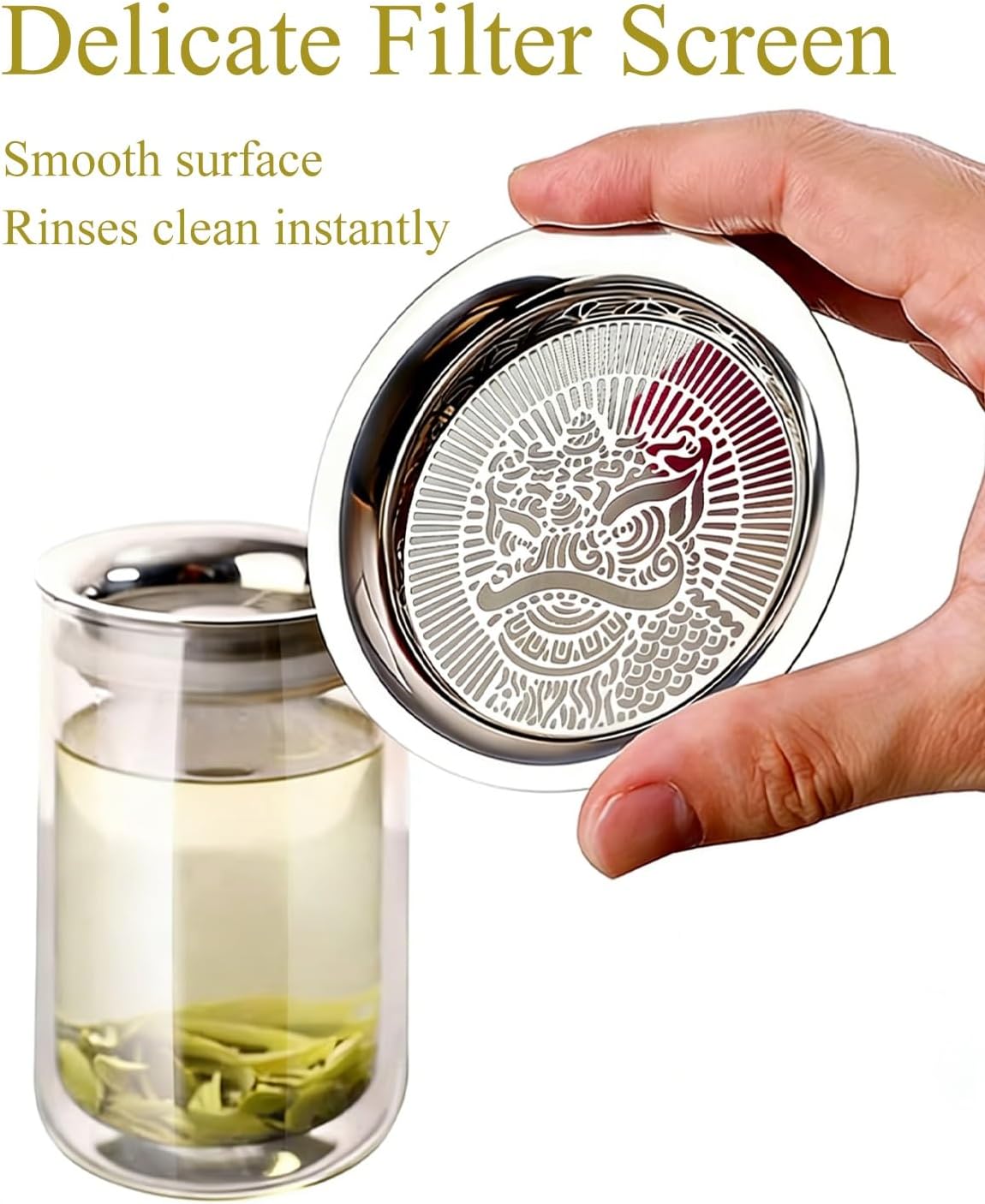 Glass Tea Infuser, Infuser Mug with Strainer, for Loose Leaf Tea, Teas Gifts for Lovers (400ml/13.53 Fl Oz)