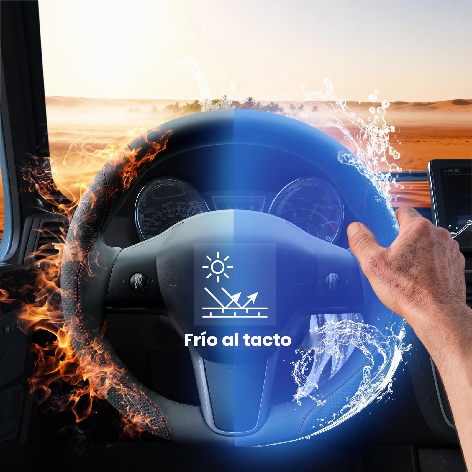 MEWANT - Funda de Volante Cosida para Tesla Model 3 y Tesla Model Y