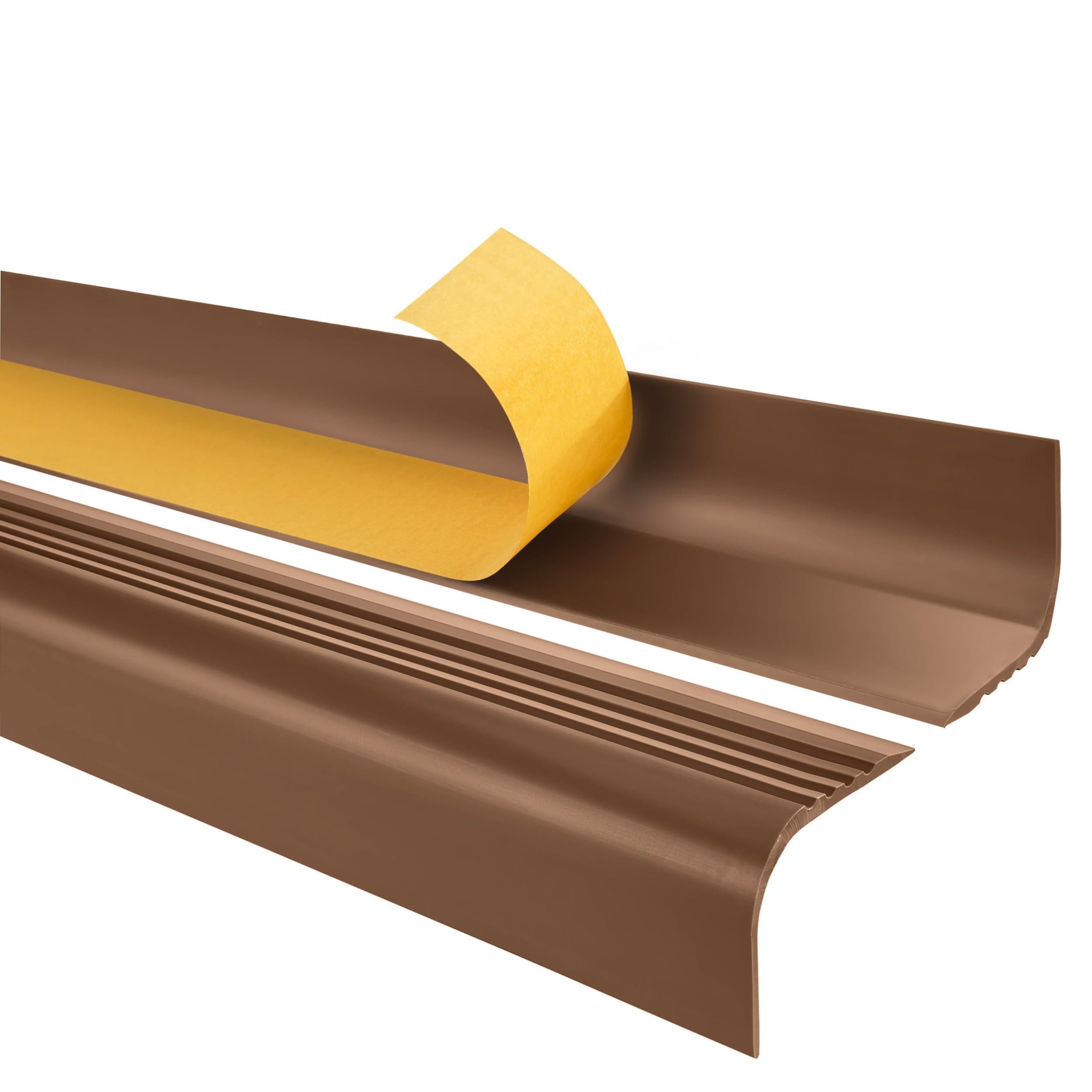 Quest Stair Nosing 52 x 40 mm Anti-Slip Self-Adhesive - Brown, 150 cm