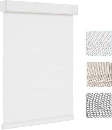 Changshade Persianas enrollables solares inalámbricas para ventanas, persianas enrollables personalizadas con 5 % de apertura, filtro de luz con