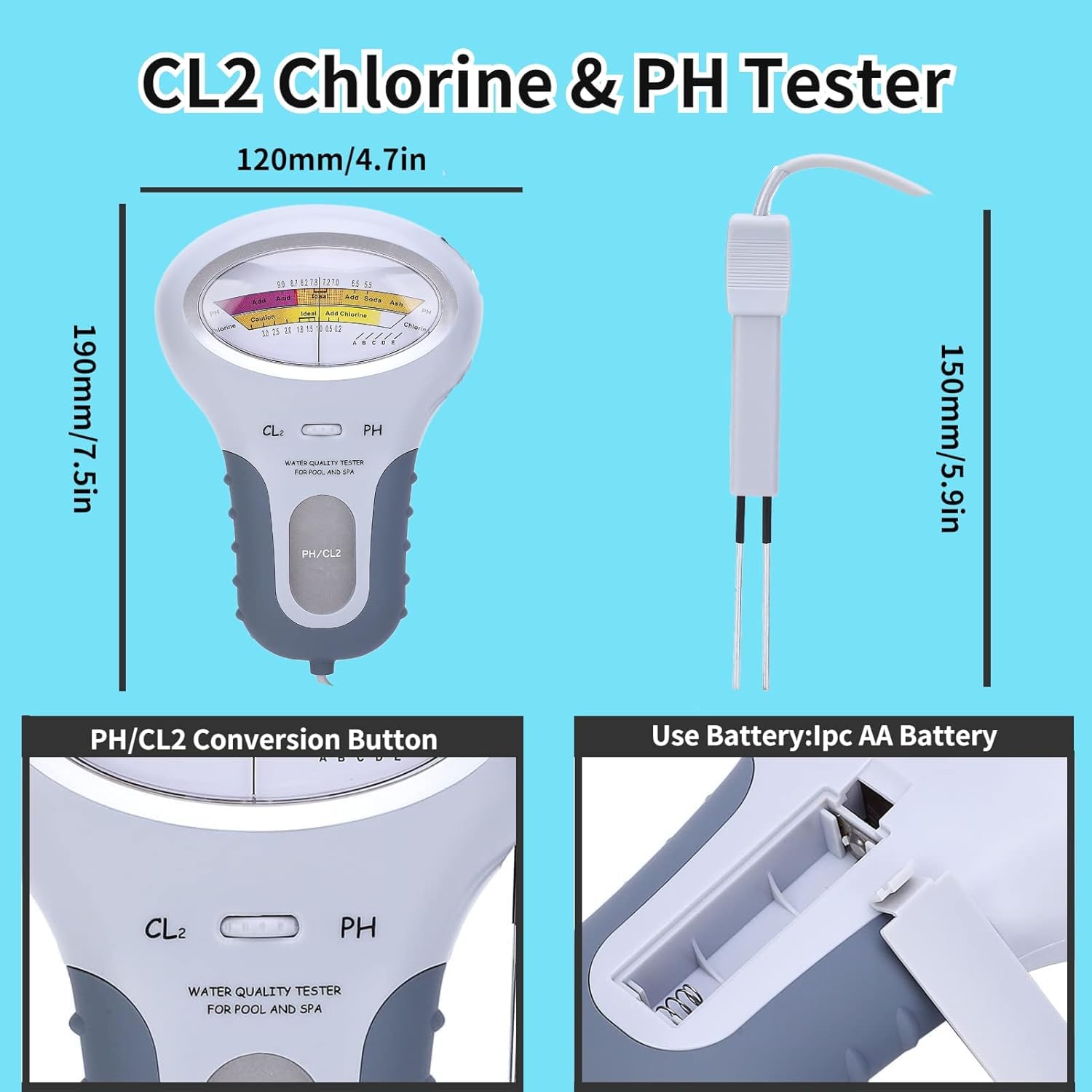 pH-mètre, testeur de qualité de l'eau, testeur de pH professionnel avec