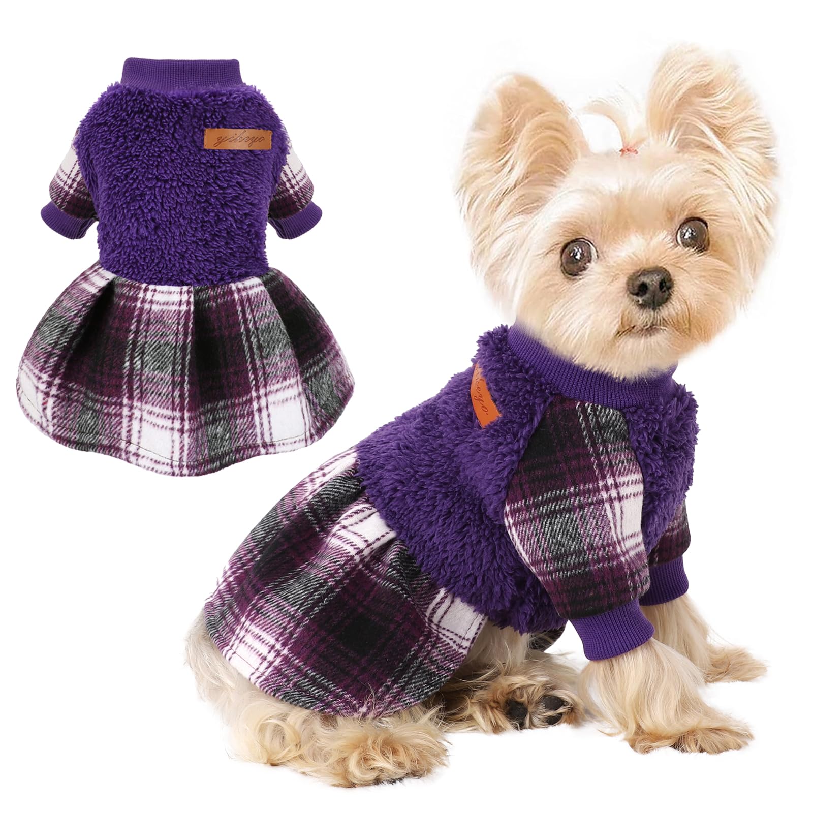 Dog Sweater Fleece Dog Clothes for Small Dogs Girl Fall Winter Puppy Dress