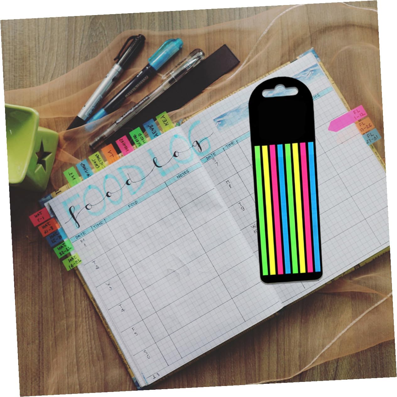 NUOBESTY 3 Ensembles Notes Surligneurs Rubans De Surligneur Bandes De Lecture Transparentes Surligneurs Couleurs Assorties Étiquettes Mobiles Pour Boîtes Onglets De Marqueur Pour 4 boîtes*3