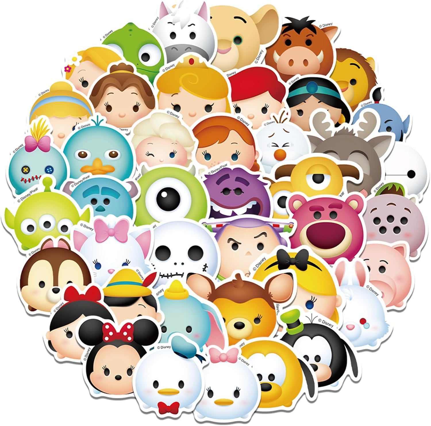 50Pcs Disney Tsum Tsum Stickers Aesthetic Waterproof Stickers Luggage Skateboard Water Bottle Stickers Decal Bicycle Bumper Snowboard Decorate Gift. - Image 2