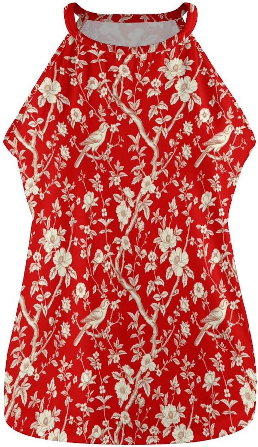 Tank Tops for Women 2025 Floral Print Casual Summer Fashion Boho Sexy Crewneck Pullover Cropped Sleeveless Tshirts - Image 4