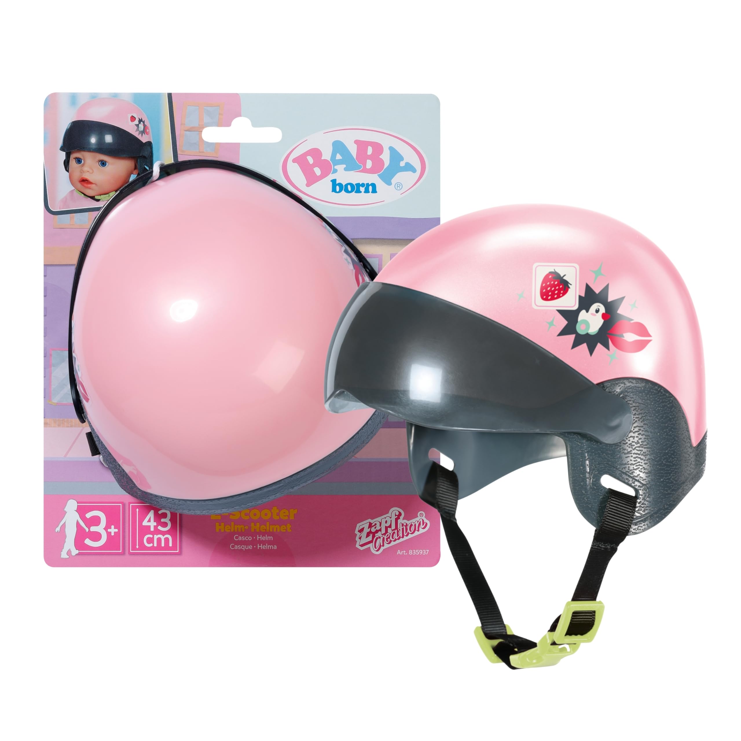 Casque pour trottinette électrique BABY born - Casque pour poupées de 43 cm - Accessoire de haute qualité pour poupées - Convient aux enfants à partir de 3 ans