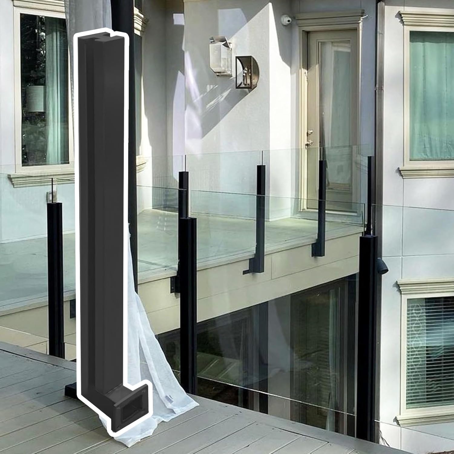 Kit de abrazaderas de poste de balaustrada de vidrio, sistema de barandilla de montaje lateral duradero para vallas seguras de piscina, escalones exteriores y escaleras de balcón