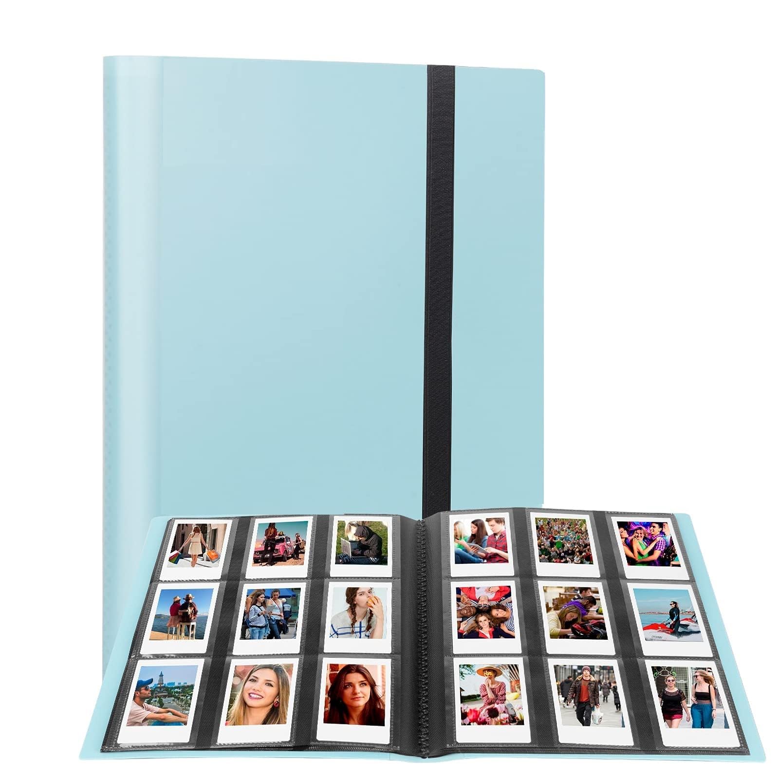 eWINNER432 Pockets Mini Photo Album Compatible for Fujifilm Instax Mini 12 11 9 90 8+ 8 7S 40 26 25 EVO LiPlay Instant Camera/Mini Link SP-1 Printer/Z2300/ PIC-300 Polaroid Pictures (Blue)