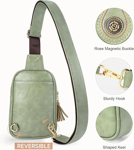 Miniatura 4 de APHISON Small Sling Bag Fanny Packs Phone Purse Crossbody Bags for Women Chest Bag Vegan Leather