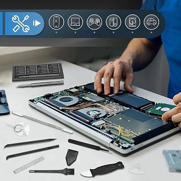 Electronics kit,Plastic Pry Tool,Metal Spudger,Opening Picks Pry Tools,Esd Tweezers,Suction Cup,20 PC Mini Pry Bar Set for iPhone/iPad/macbook/ps4/xbox Switch controller,Laptop,Phone screen,Computer