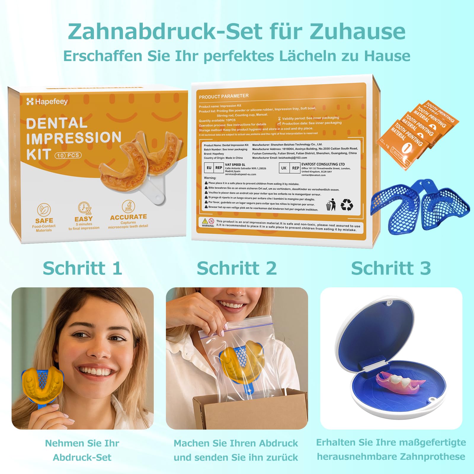 Protesi parziale su misura per gli spazi dentali: protesi provvisorie rimovibili per uomini e donne, protesi dentali con vestibilità perfetta. Facile da usare per il tuo sorriso perfetto a casa (2