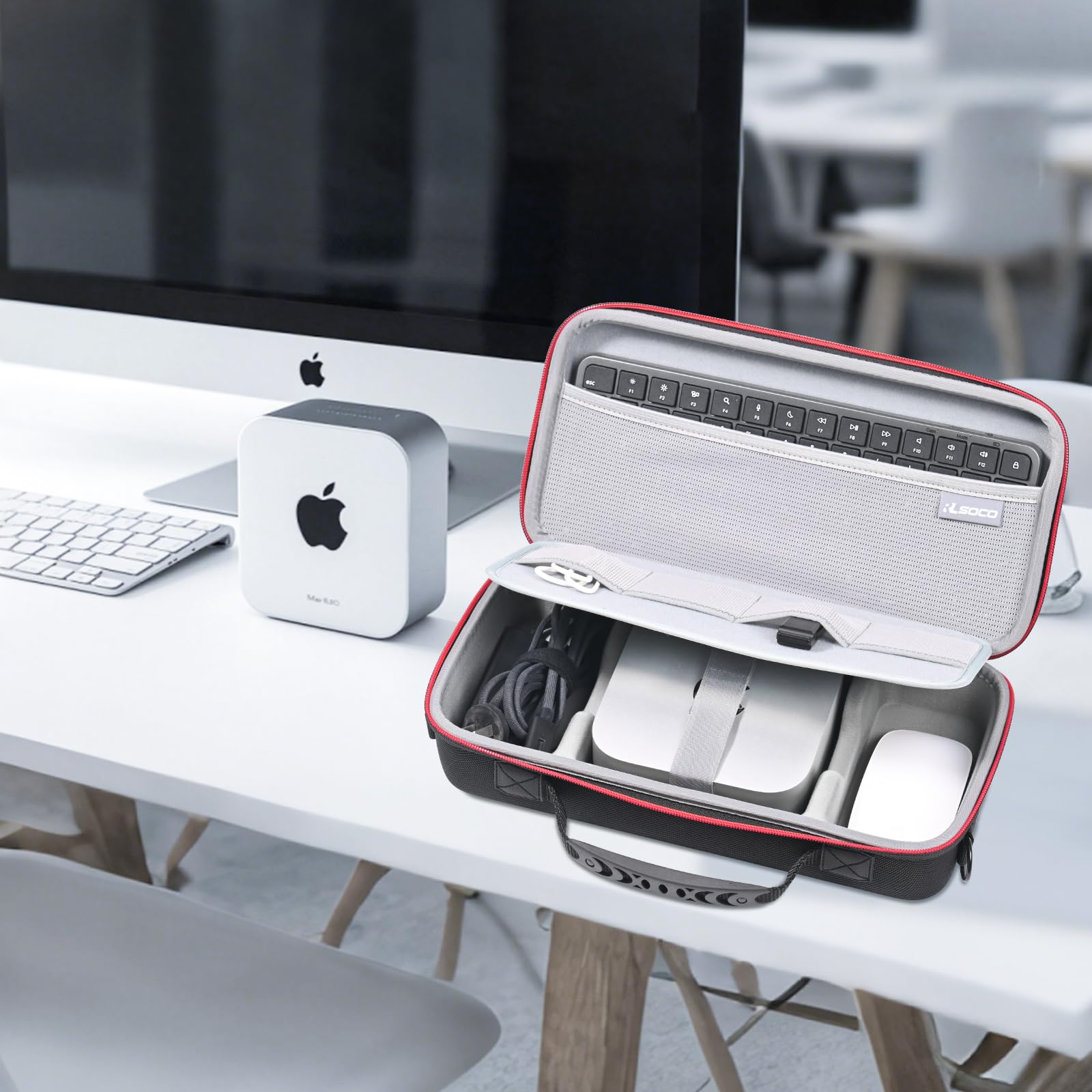 RLSOCO Custodia per Apple Mac Mini M5/M4/M4 pro chip desktop computer(Il coperchio superiore può contenere la tastiera magica con non-numero e il pad magico)