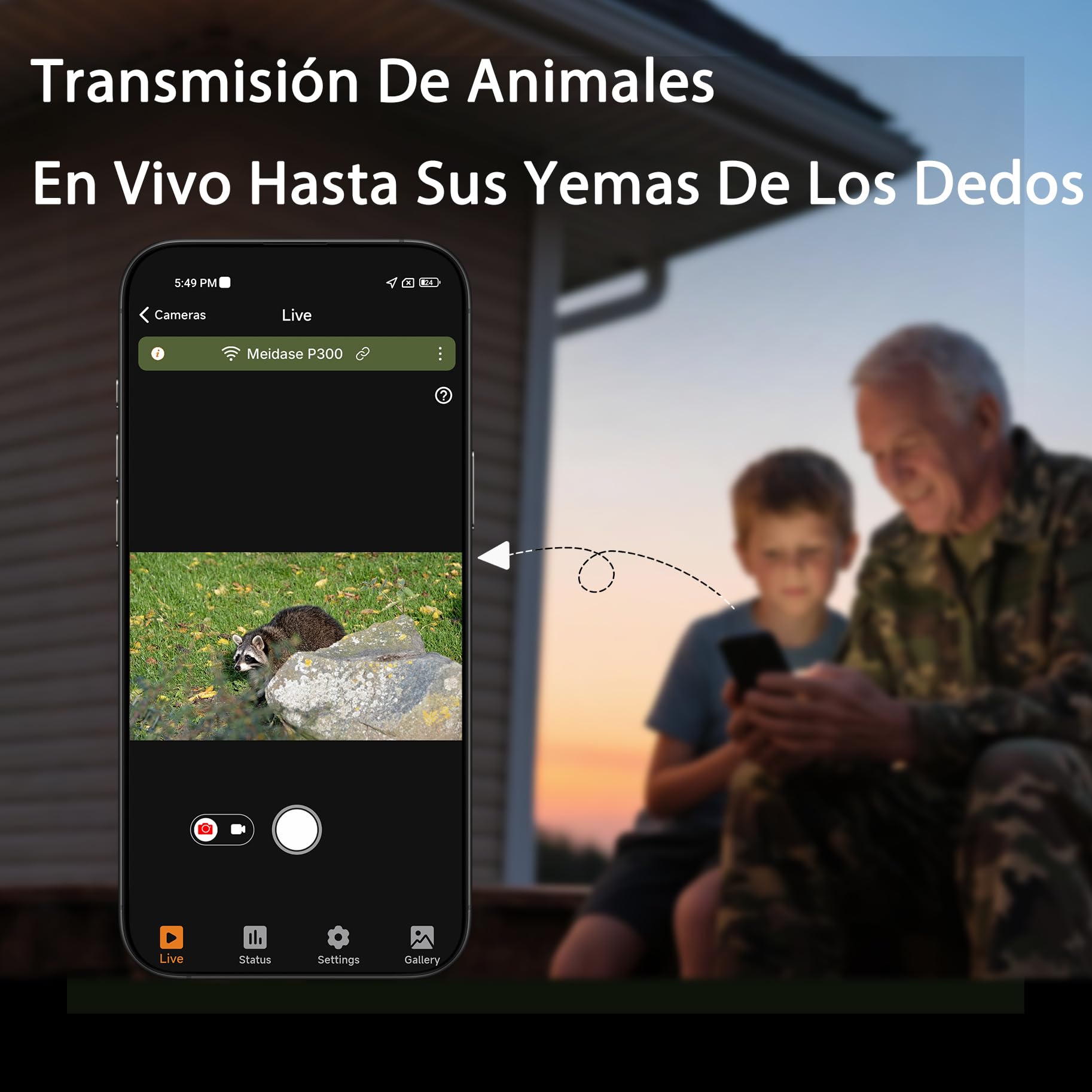 Meidase P300 Cámara de Caza, WiFi Bluetooth 50m Alcance de Conexión, Doble Antena, 64mp 1296p, Visión Nocturna, Activación Movimiento, Ip66 Impermeable, Transferencia App, Monitoreo Exterior