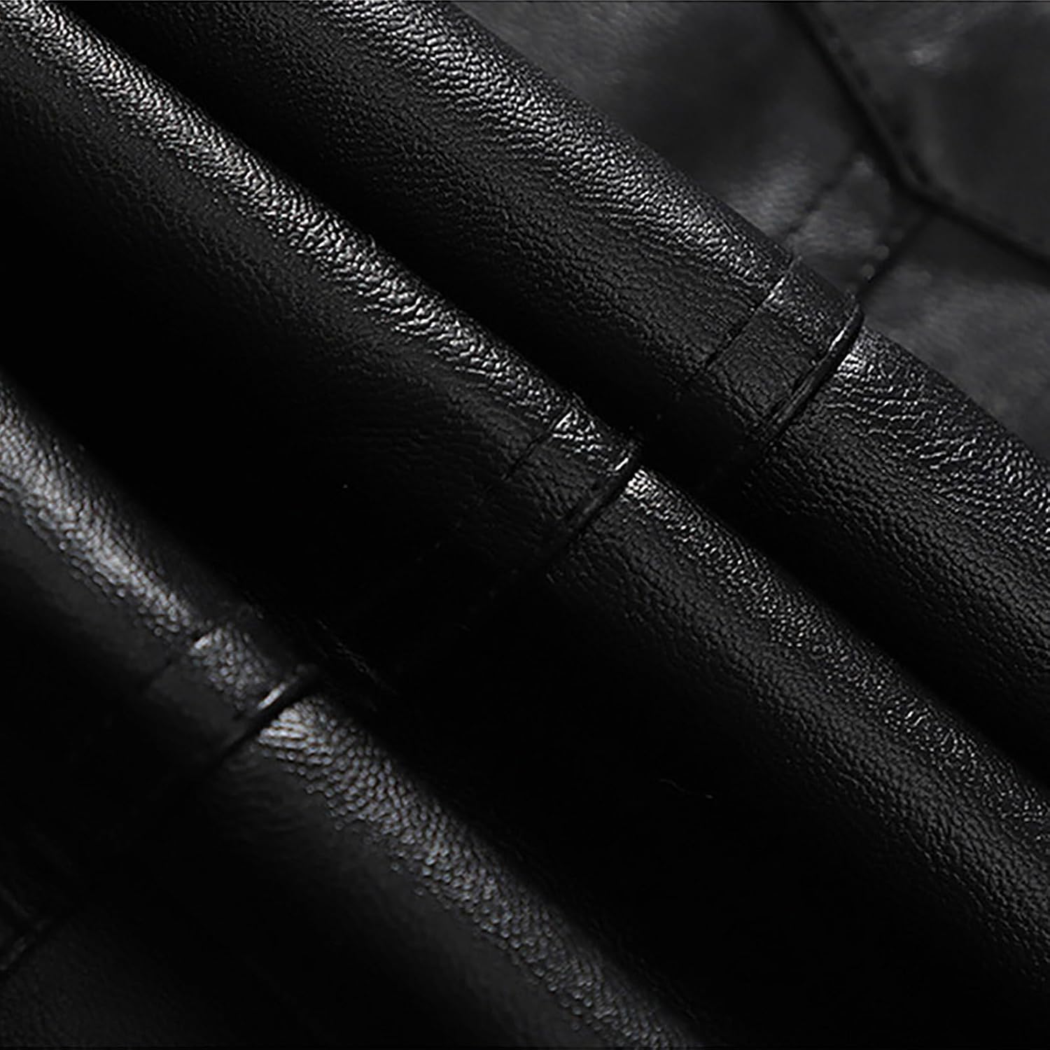 Mens Faux Leather Trench Coat Single Breasted Motorcycle Long Jackets Slim Fit Belted Notched Lapel Biker Coats