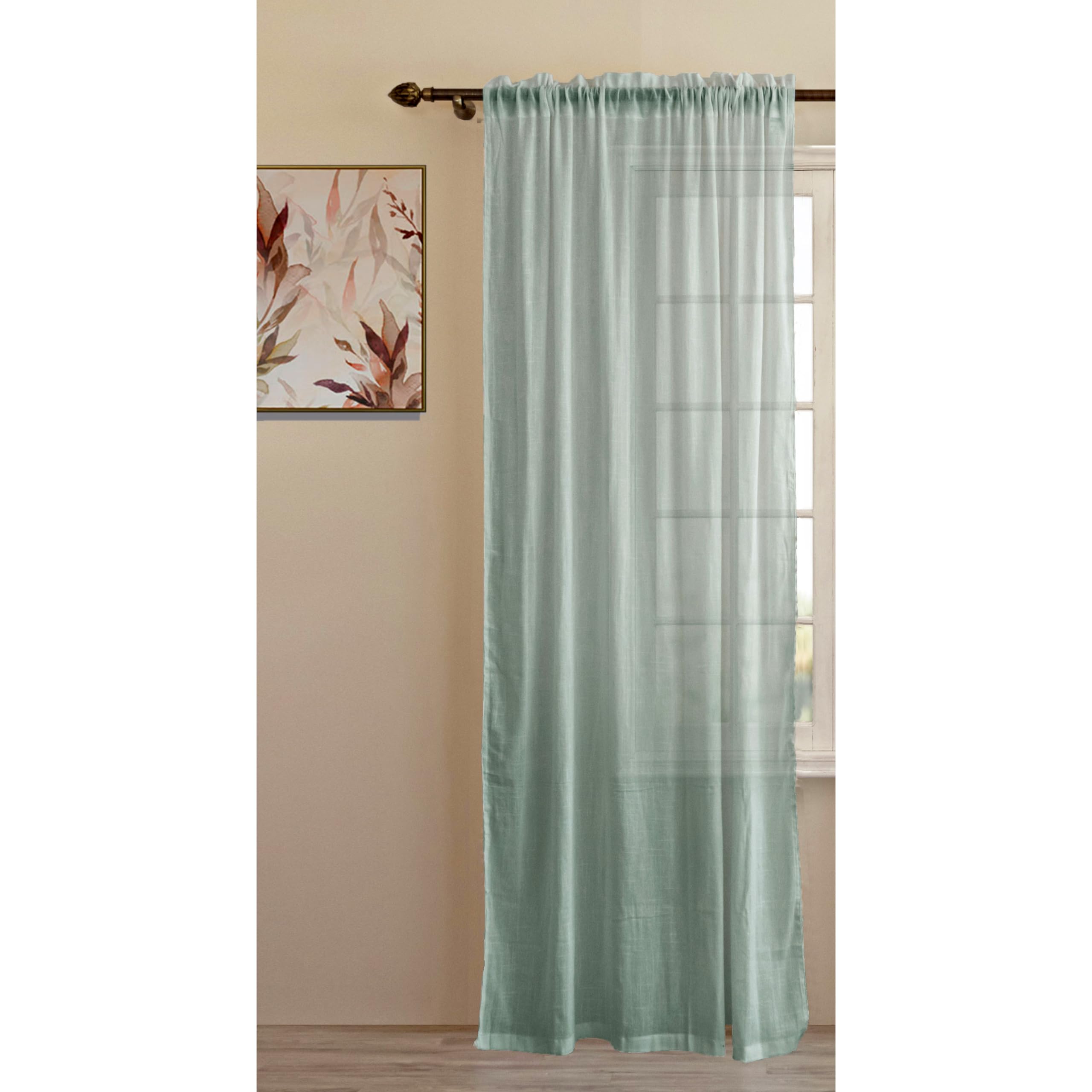 HOMEMONDE Long Door 9 Feet Faux Linen Curtains Transparent Sun Light Filtering Drapes Hang with Rod Pocket for Living Room, Office, Bedroom, 108 Inches - Silver Grey, 1 Piece (B0CQYC36GN) Amazon Price History, Amazon Price Tracker