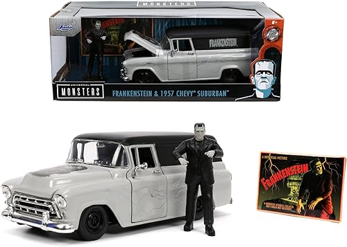Jada Toys 253255032 Frankenstein 1957 Chevy Suburban Escala 1:24, Zweifarbig, Tamaño estándar