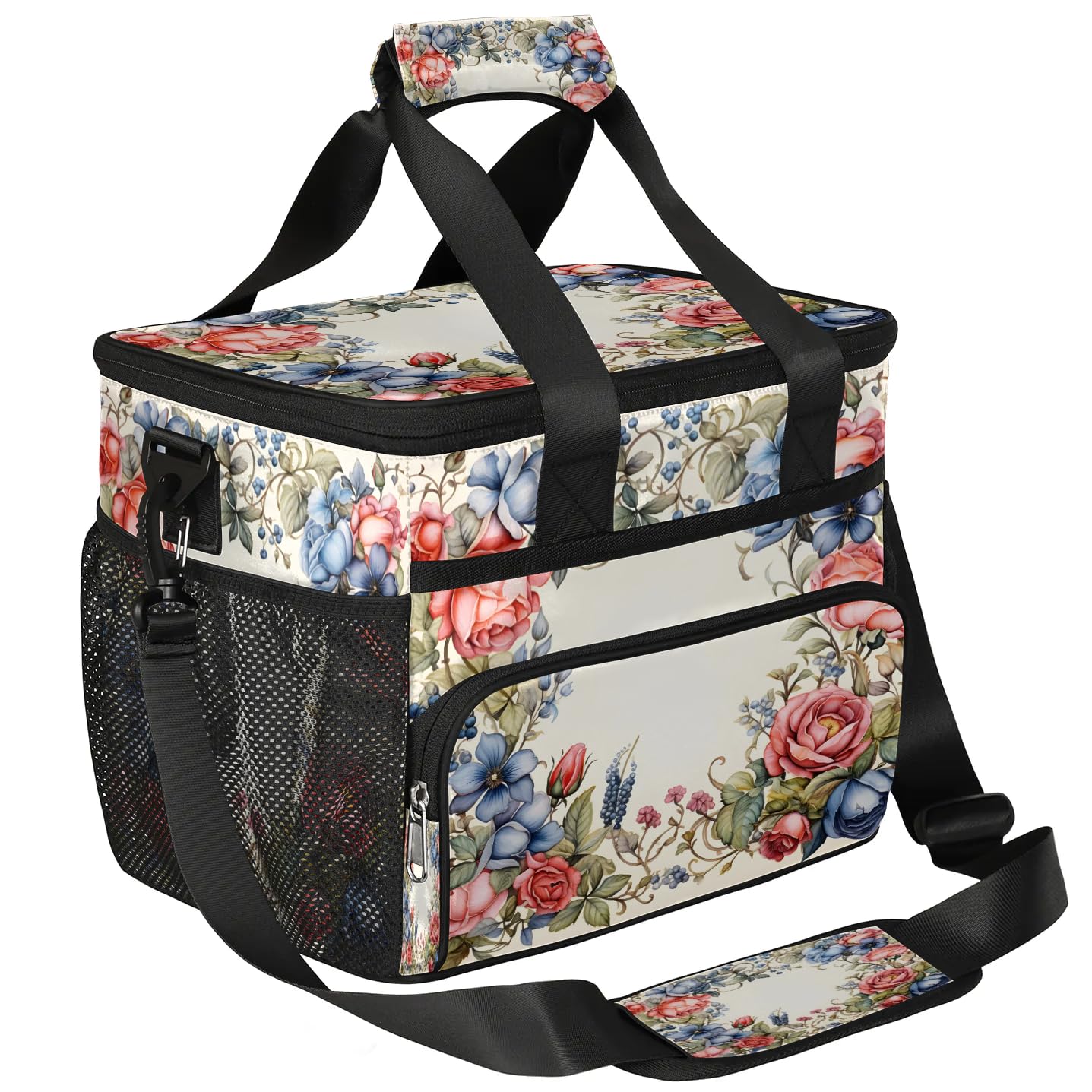 Lunch Box for Men Heavy Duty Insulated Lunch Bag for Women Flower Rose Lunchbox for Adults Lunch Cooler