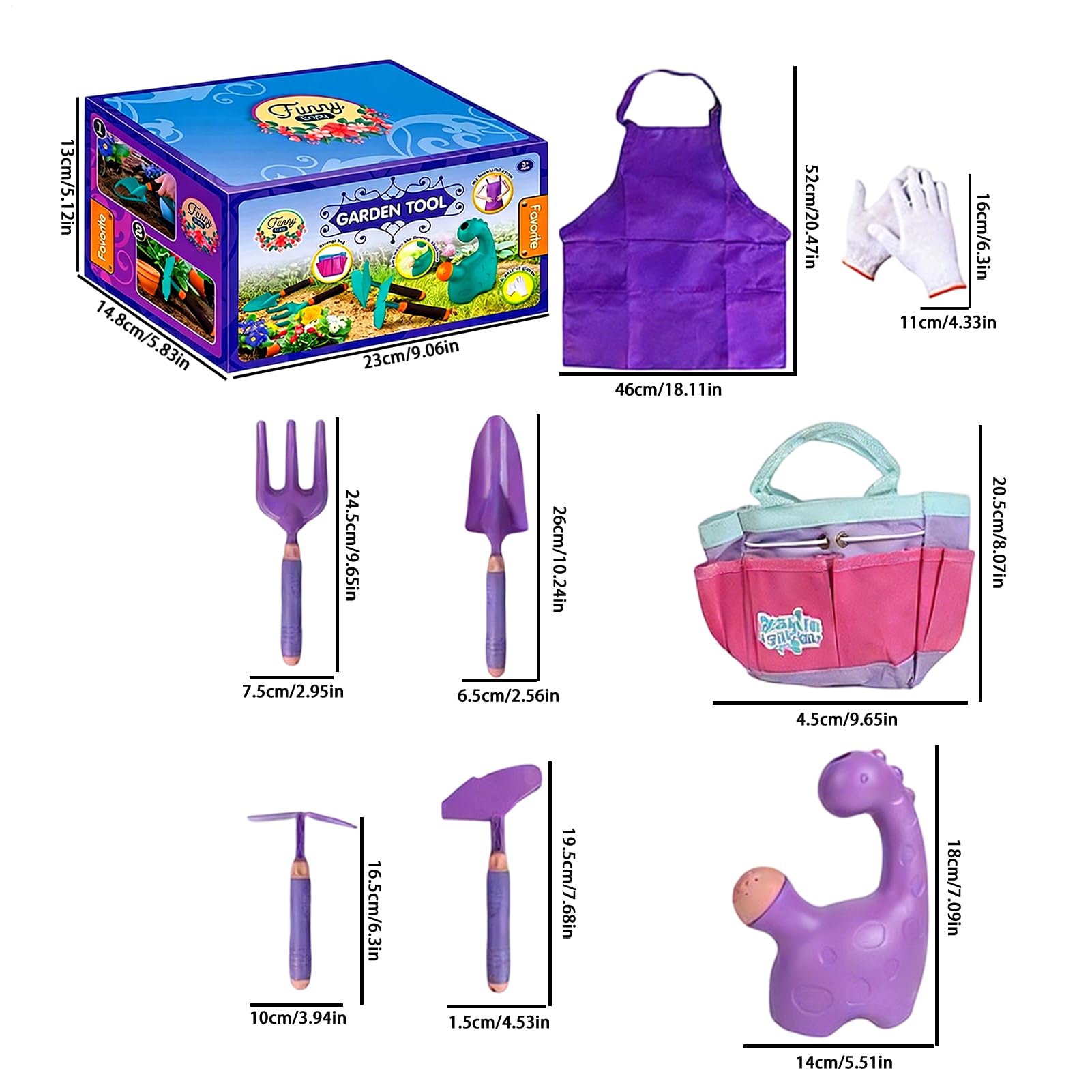 Juguetes de Jardinería para Niños Pala De Aflojar Suelo, Plantar Y