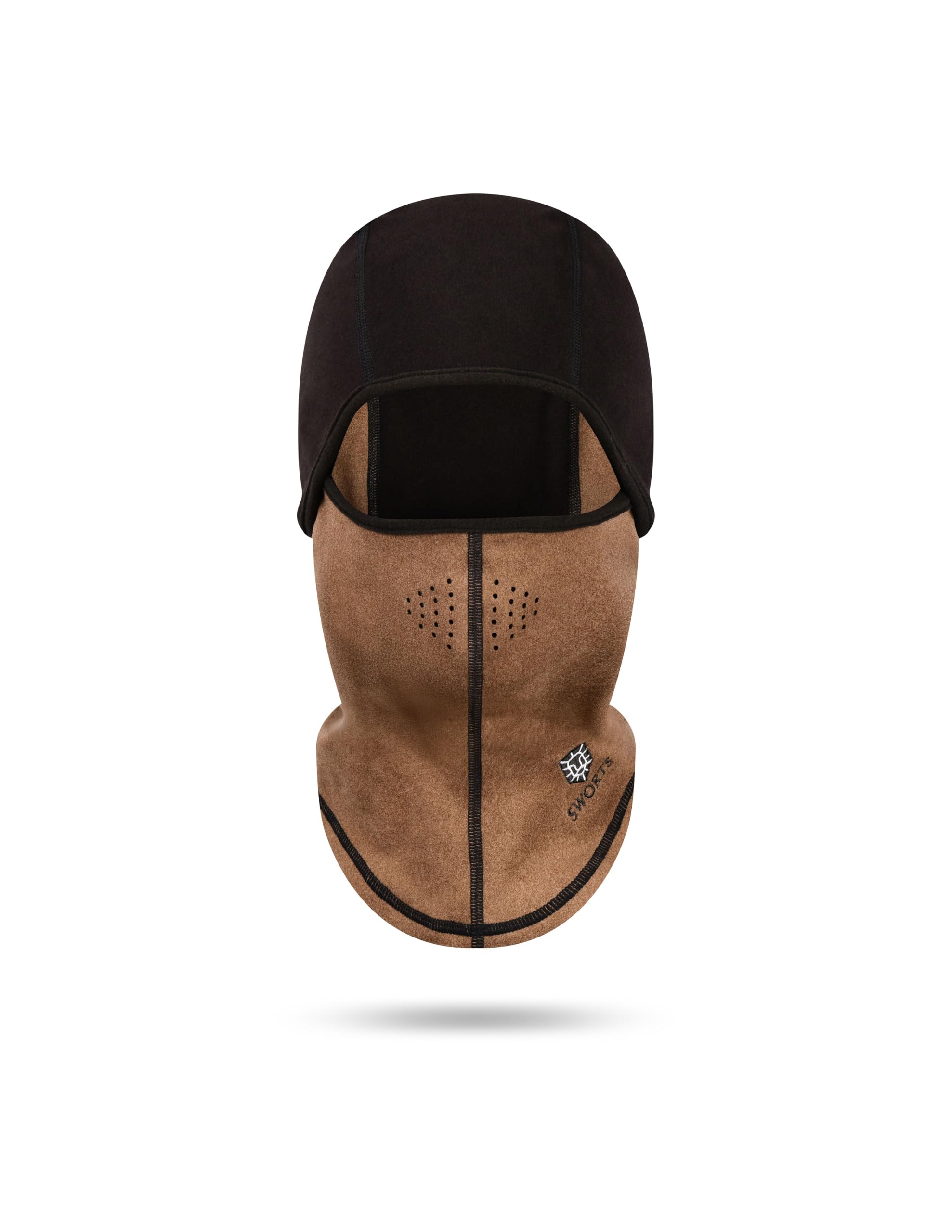 Cagoule thermique unisexe avec pores respiratoires pour sports d'hiver I Masque de ski en polaire ultra douce, marron, taille unique