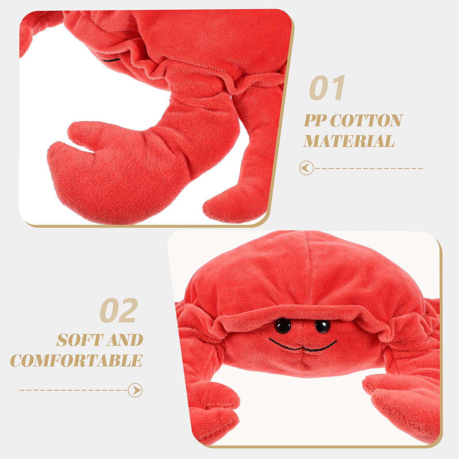 Marioneta de Mano Cangrejo Rojo de PP Algodón, Muñeco Cute | Peluche Interactivo para Contar Historias y Dormir, Fácil de Limpiar, para Bebés y Adultos