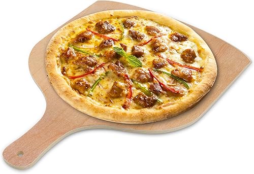 Miniatura 2 de Paquete de 2 cáscaras de madera para pizza, 12 pulgadas, tabla de cortar para horno de pizza, piedra, sartén o parrilla, espátula de pizza para