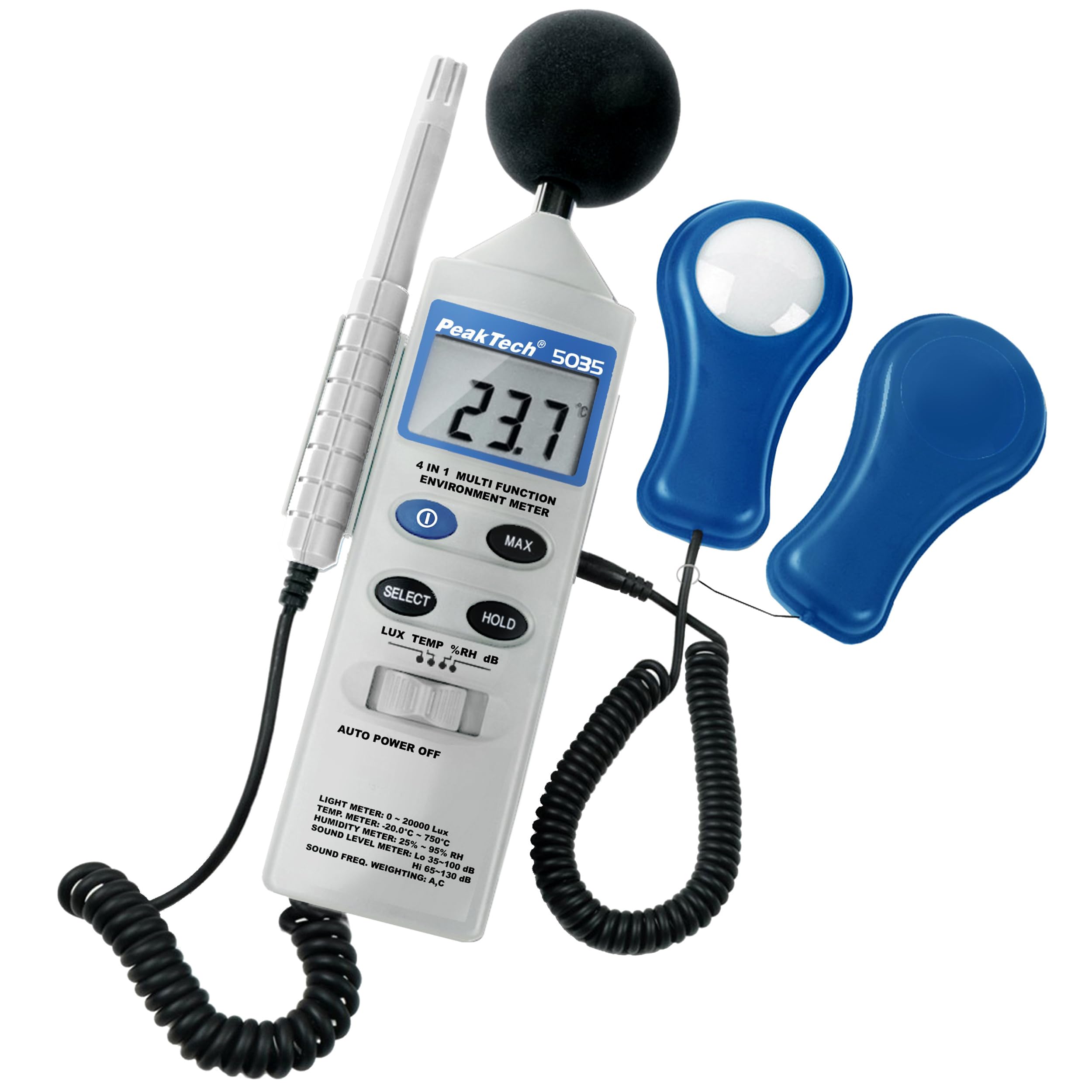 Peak Tech P 5035 – 4 in 1 Multifunktions Umweltmessgerät zur 