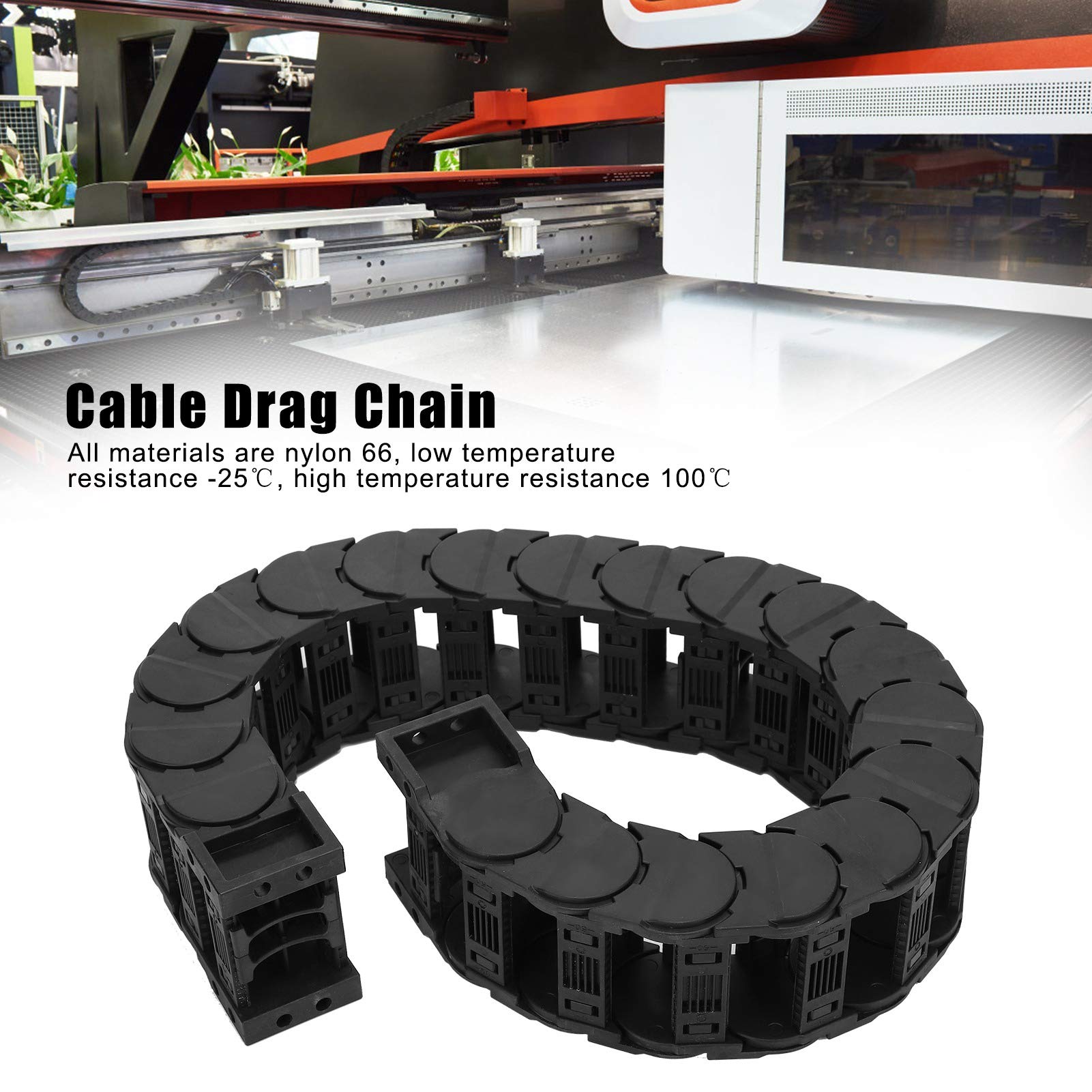 Cable Drag Chain Low Noise Chains Chains Series Nylon 66 Wire Carrier Detachable Assembly Professional Cable Accessories[D30*125]