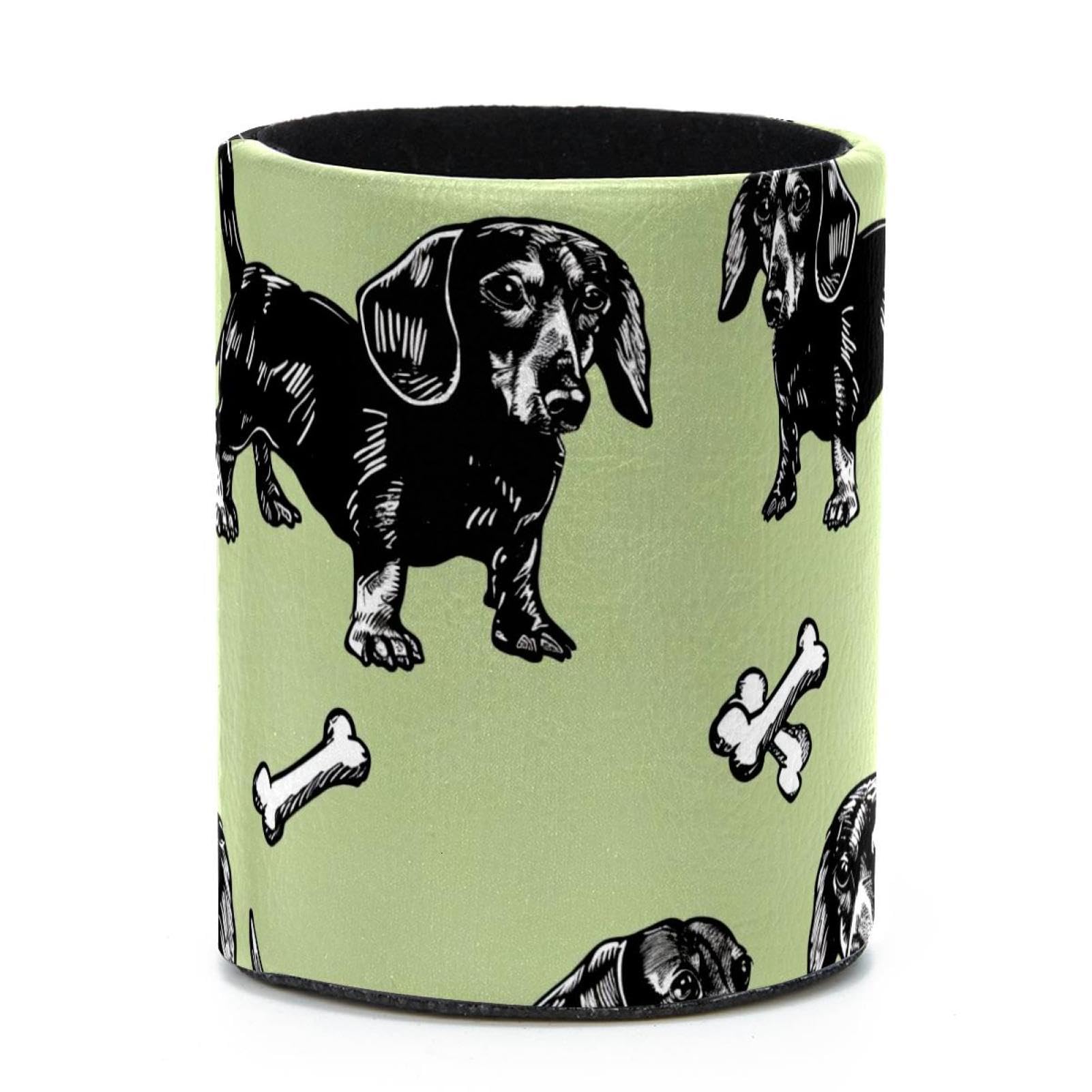 VAPOKF Round Pencil Holders for Desk, Dachshund Dog Pen Holders Pen Pot Makeup Brushes Storage Desktop Stationery Supplies Organiser for Home Office