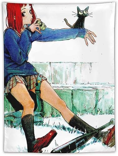 LAHE FLCL - Tapiz de anime (44) impreso en tapiz de pergamino para pared, decoración familiar del hogar, dormitorio, tapices decorativos de 60 x 80