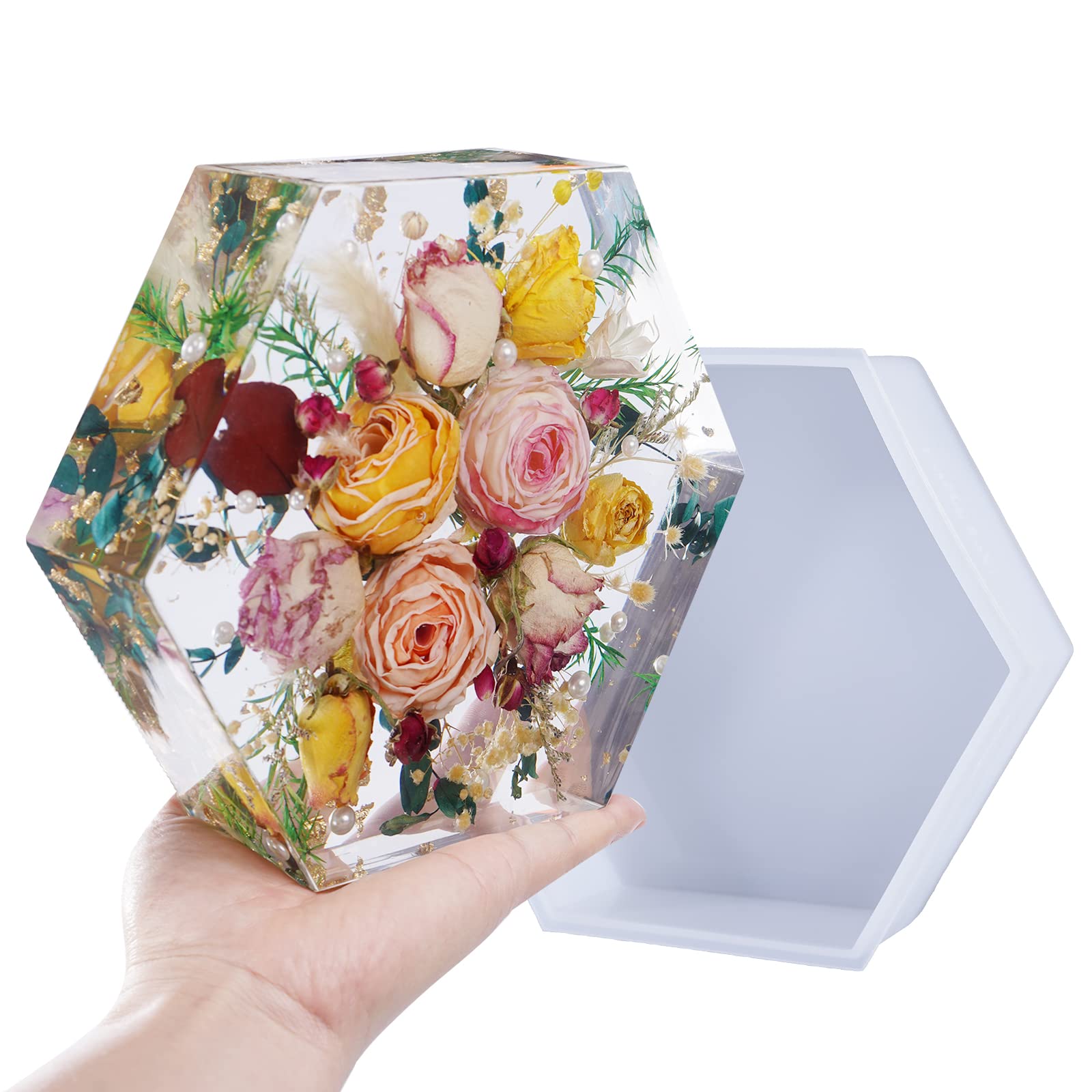 Buy LET'S RESIN Large Silicone Molds for Resin, Hexagon Resin Molds 7