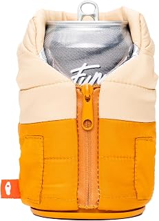 Puffin - The Puffy Vest - Insulated 12 oz Can Cooler I Beer Bottle & Soda Can Insulator, Keep Drinks and Beverages Cold - Honey Brown/Taco Tan