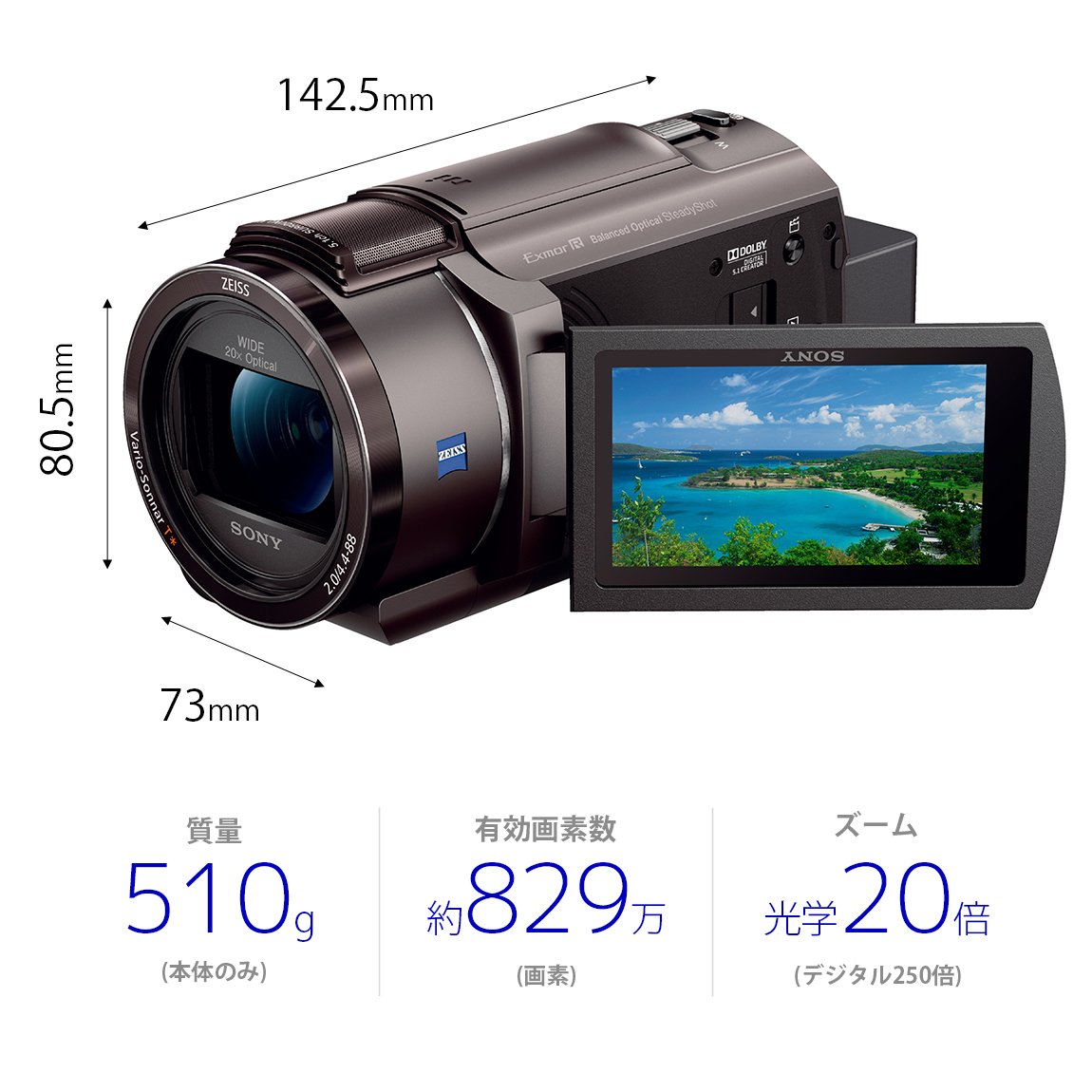 新品)SONY (ソニー) デジタル4Kビデオカメラレコーダー FDR-AX45A 