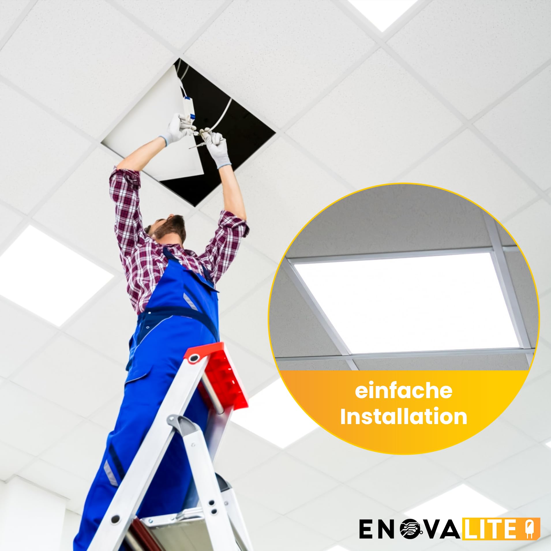 LED Panel 62x62 cm 36W 6000K Kaltweiß 3600lm UGR19 flimmerfrei blendfrei flache Einbauleuchte Rasterdecke 230V 620x620x0,9mm