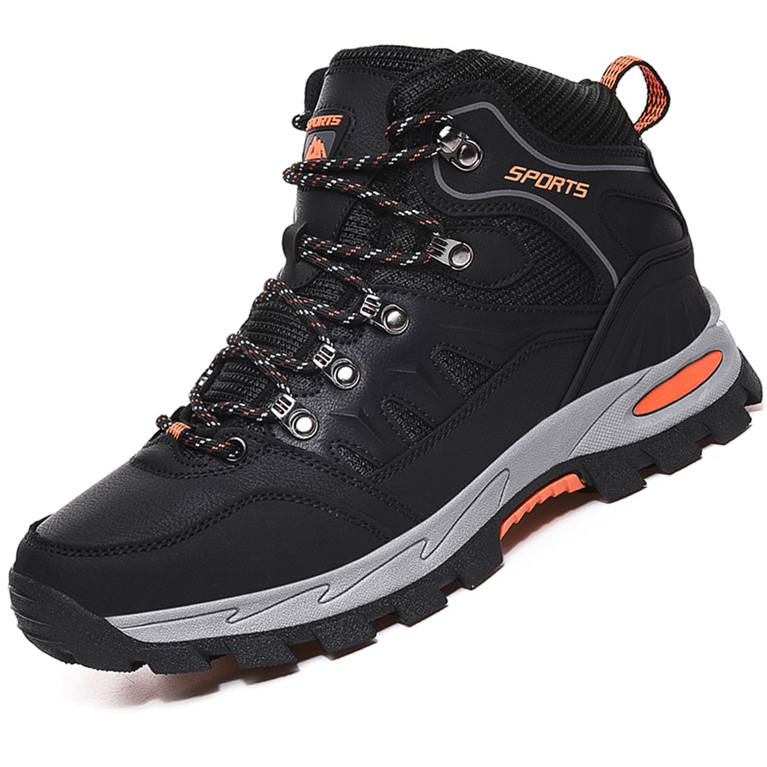 Chaussures de Randonnée Antidérapantes pour Hommes Femmes Bottes Chaussures de Trekking Respirant Chaussure de Marche Noir 36EU