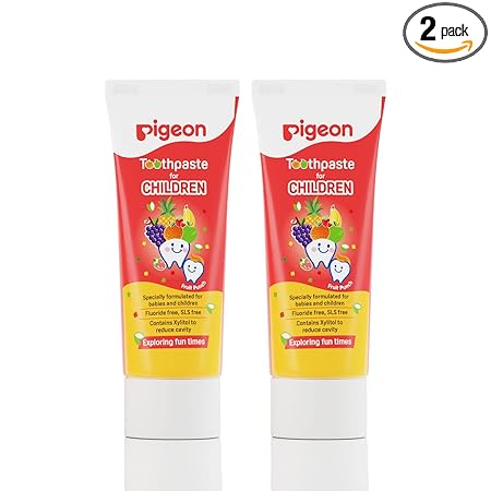 Pigeon Children Toothpaste, Fruit Punch,Oral care (45g, Pack of 2)
