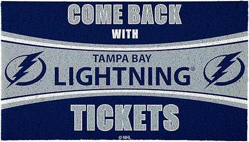 Team Sports America NHL Tampa Bay Lightning | Entrada interior y exterior | 28 x 16 pulgadas | Parte trasera antideslizante | Tapetes de bienvenida