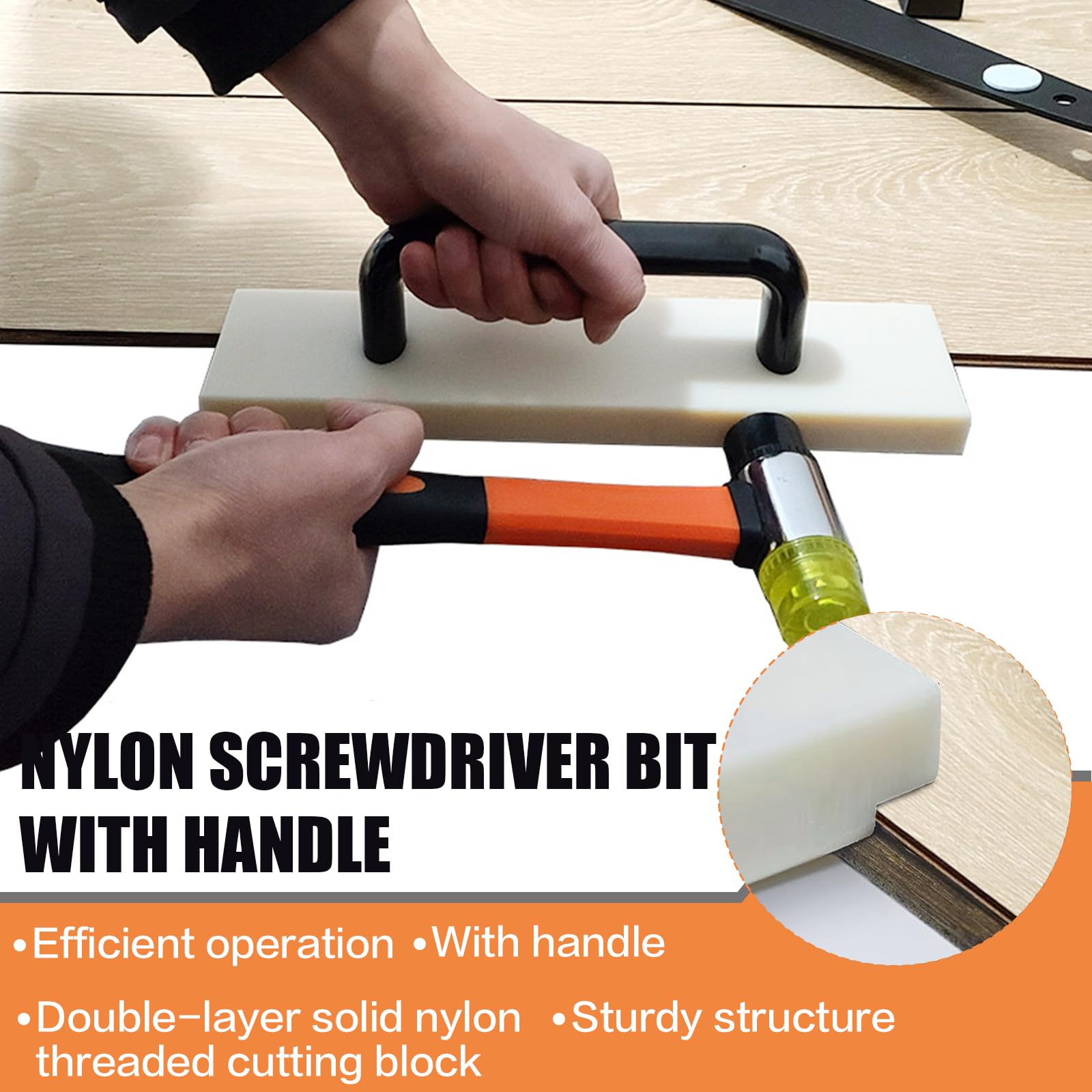 Klocek udarowy 300 mm podłoga winylowa z uchwytem, laminat z laminatu, system zatrzaskowy, blok udarowy winylowy, narzędzie do układania laminatu winylowego, narzędzia do układania laminatu