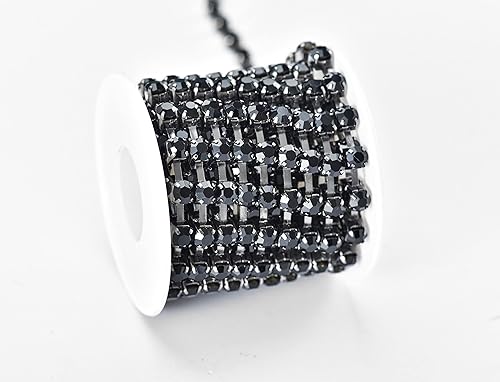 Miniatura 87 de KAOYOO - Cadena con cuentas de diamantes de imitación, 9 metros (10 yardas) para manualidades, joyas y decoración de bodas. Plata con cuentas