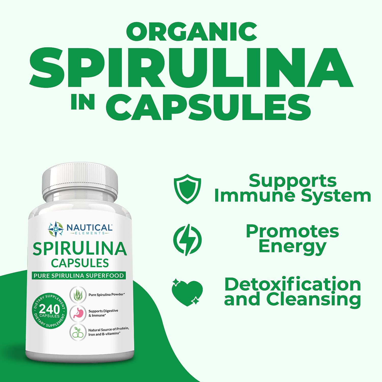 Spirulina Capsules 3000mg - 40 Servings Of Organic Spirulina Capsules — Amazon image 4