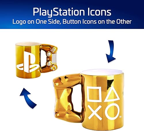 Miniatura 4 de Paladone Playstation Gold Controller, taza de café, 11 onzas, mercancía con licencia oficial