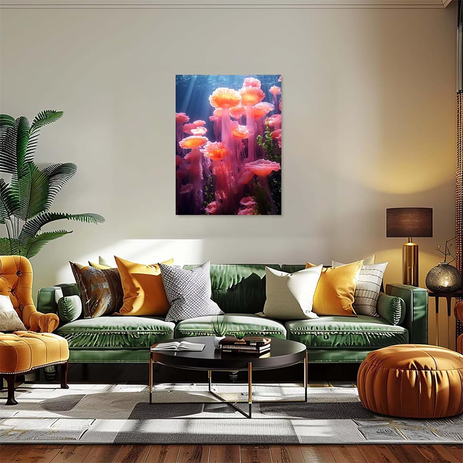 Malen Nach Zahlen Erwachsene mit Rahmen Blume Malen Nach Zahlen, DIY Basteln Erwachsene Traum Leinwand Bilder, Paint by Numbers Handgemalt Ölgemälde Kit, für Deko Wohnzimmer Geschenke 60x80cm 5-2594