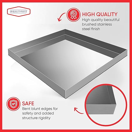 Miniatura 5 de Bandeja de drenaje de lavadora de alta resistencia de 32" x 30" 2.5", bandeja de goteo de acero galvanizado