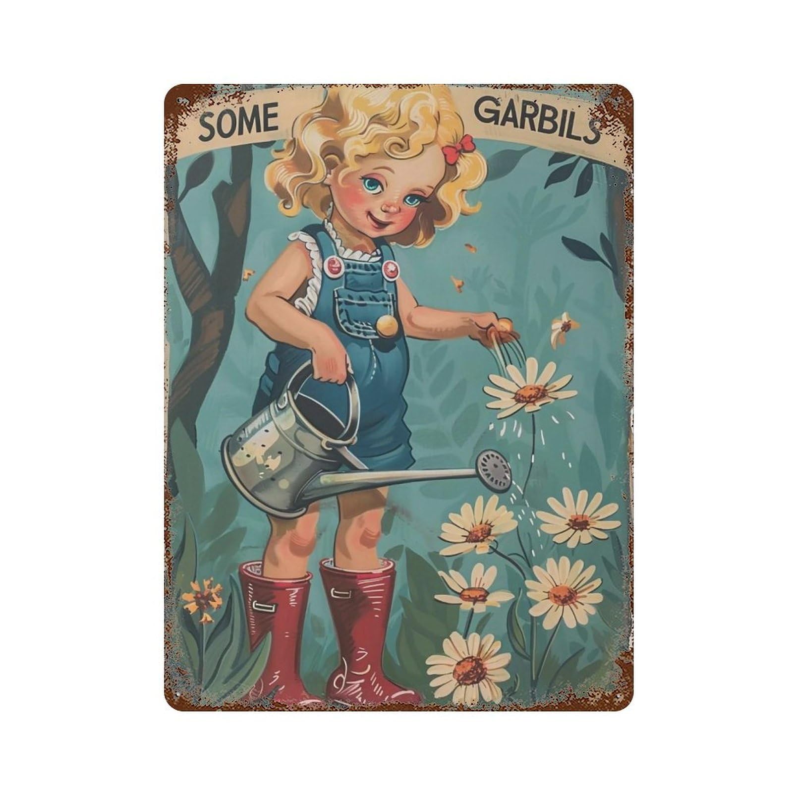 YHGERTKU Some Girls Are Born With Garden In Their Souls 02 Wall Art Retro Iron Vintage Metal Tin Sign Poster Modern Decor for Living Rooms Gift 40x30cm