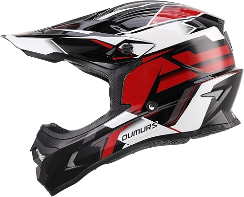 Miniatura 7 de DOT - Casco de motocross para adultos con gafas, guantes y máscara ajustable, visera solar, casco para adultos, todoterreno, motocross, descenso,