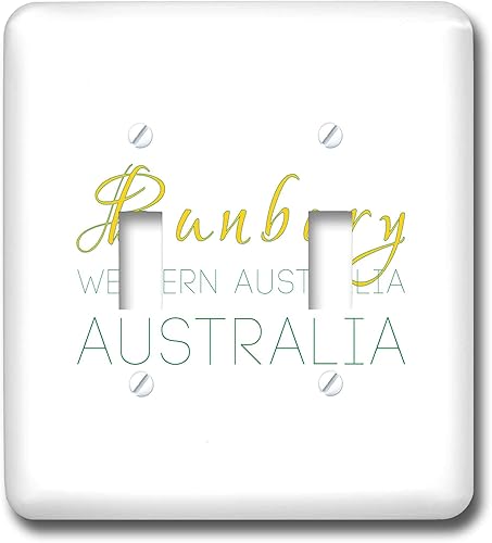 3dRose Alexis Design - Australian Cities - Bunbury Western Australia national colors patriot home town design - double toggle switch (lsp_310546_2)