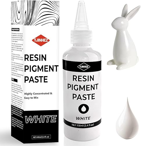 Pasta de pigmento blanco para resina epoxi  3.4 onzas líquidas  3.4 fl oz de tinte de resina opaca altamente concentrado, pigmento de resina fácil