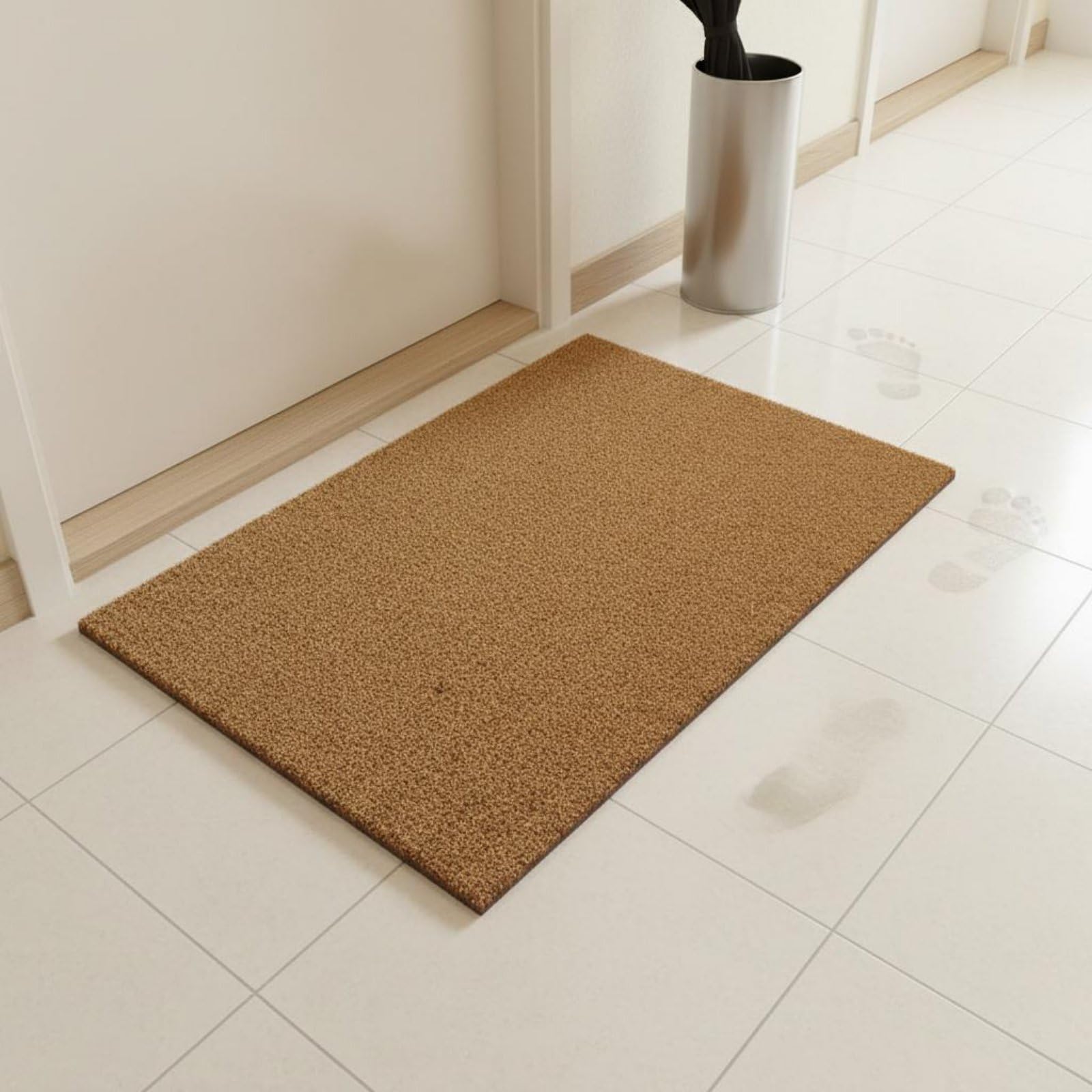 Milageto Paillasson en Fibre de Paillasson Tapis d'Entrée Tapis de Porte Tapis Antidérapant en Fibres Résistantes Gratte Semelles pour Garder Les Sols Propres, Ombre de Feuille sereine, 40 * 60cm